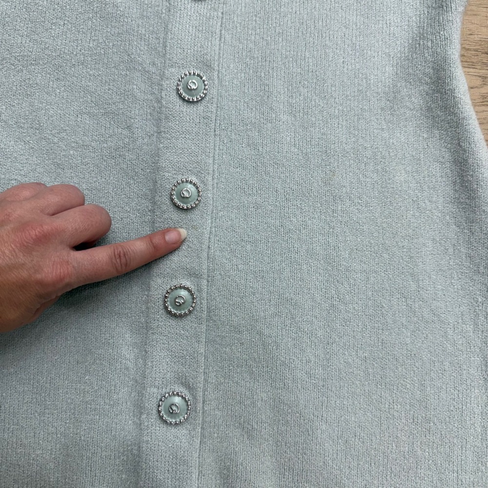 St John Collection‎ Vintage Powder Blue Santana Mini Dress Buttons Twee Luxury 2 - Picture 5 of 16